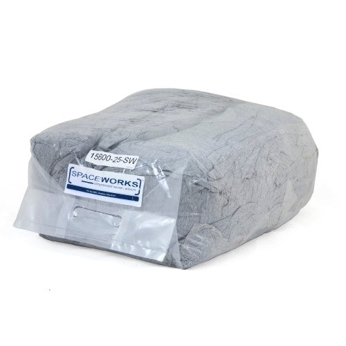 SpaceWorks® New T-Shirt Cloth, Unwashed, Spaceworks®, Light Gray, 25lb Box (HOS15600-25-SW)