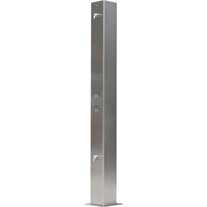 Global Industrial 84"H Outdoor Water Shower, 2 Nozzles, Stainless Steel (WB670434)