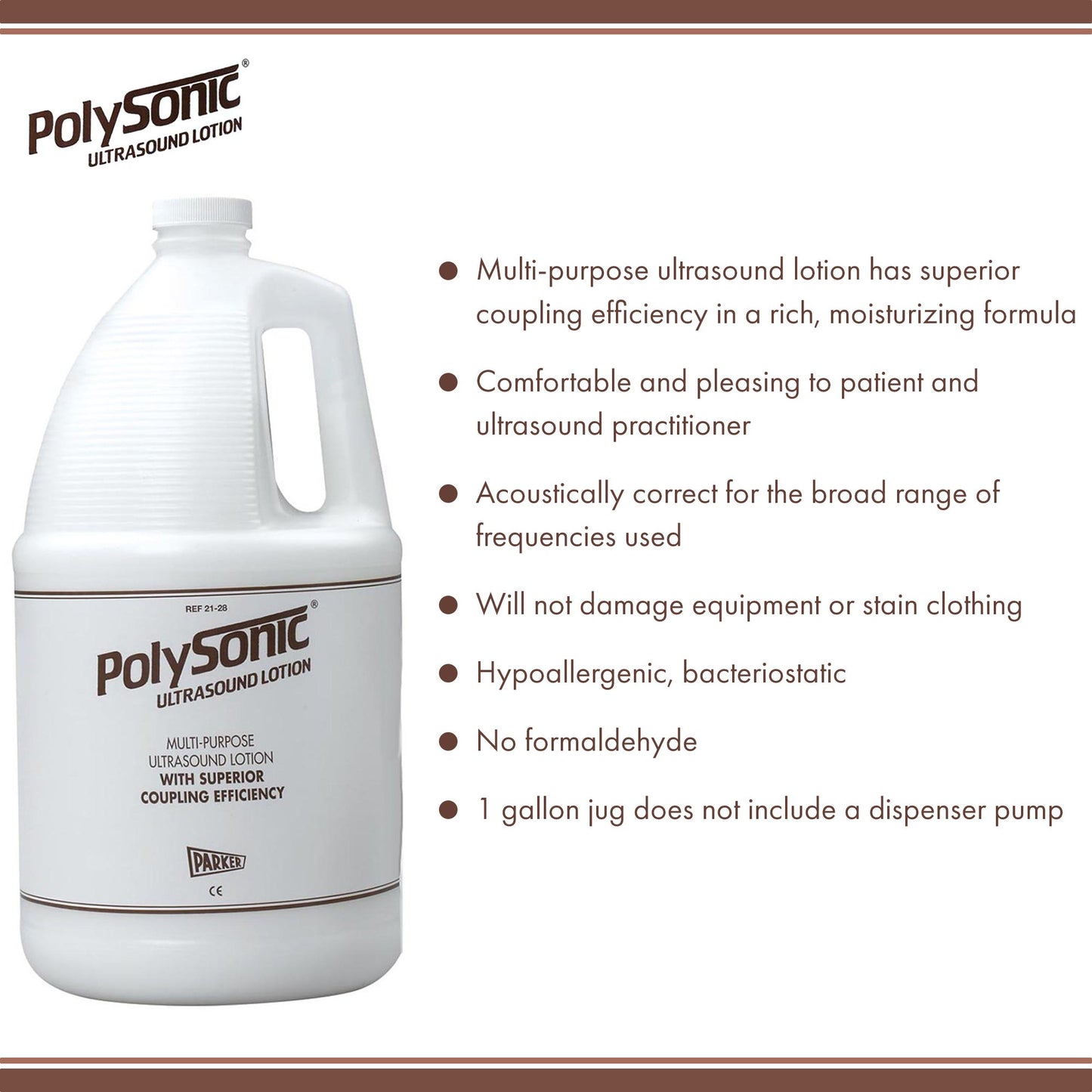 Polysonic® Ultrasound Lotion Multi-Purpose 1 gal. Pump Bottle (420508_CS)