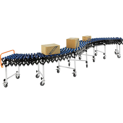 Global Industrial 18"W Nylon Skate Wheel Conveyor, Portable & Expandable, 6'2" to 24'8"L (WB168110)