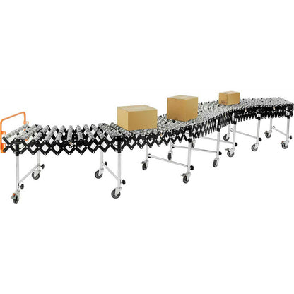 Global Industrial 24"W Steel Skate Wheel Conveyor, Portable & Expandable, 6'2" to 24'8"L (WB168113)