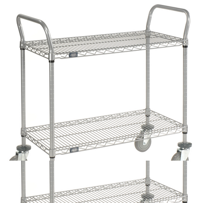 Nexel Utility Cart w/2 Shelves & Poly Casters, 1200 lb. Capacity, 36"L x 24"W x 39"H (WB168208)