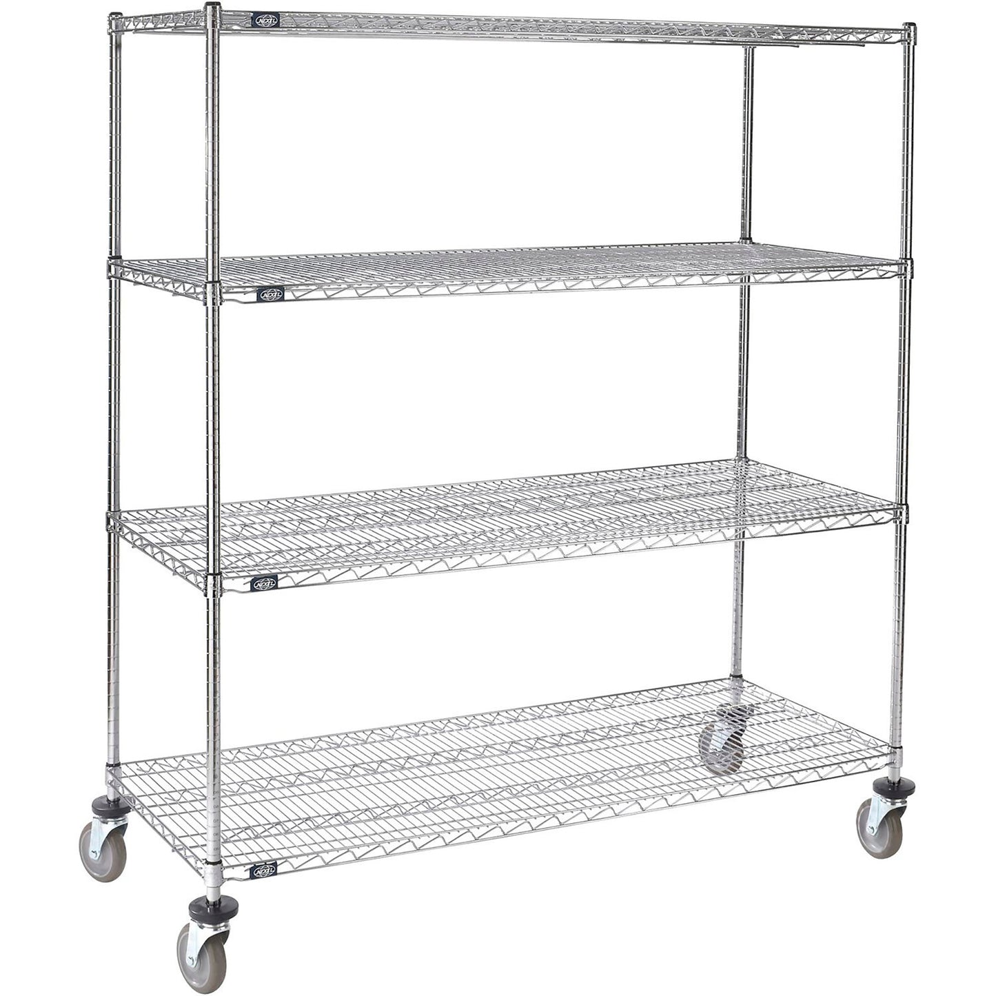 Nexel 4 Shelf Truck, Chrome, 72"W x 24"D x 60"H, ESD Polyurethane Casters, 4 Swivel, 2 Brake (WBB2351551)