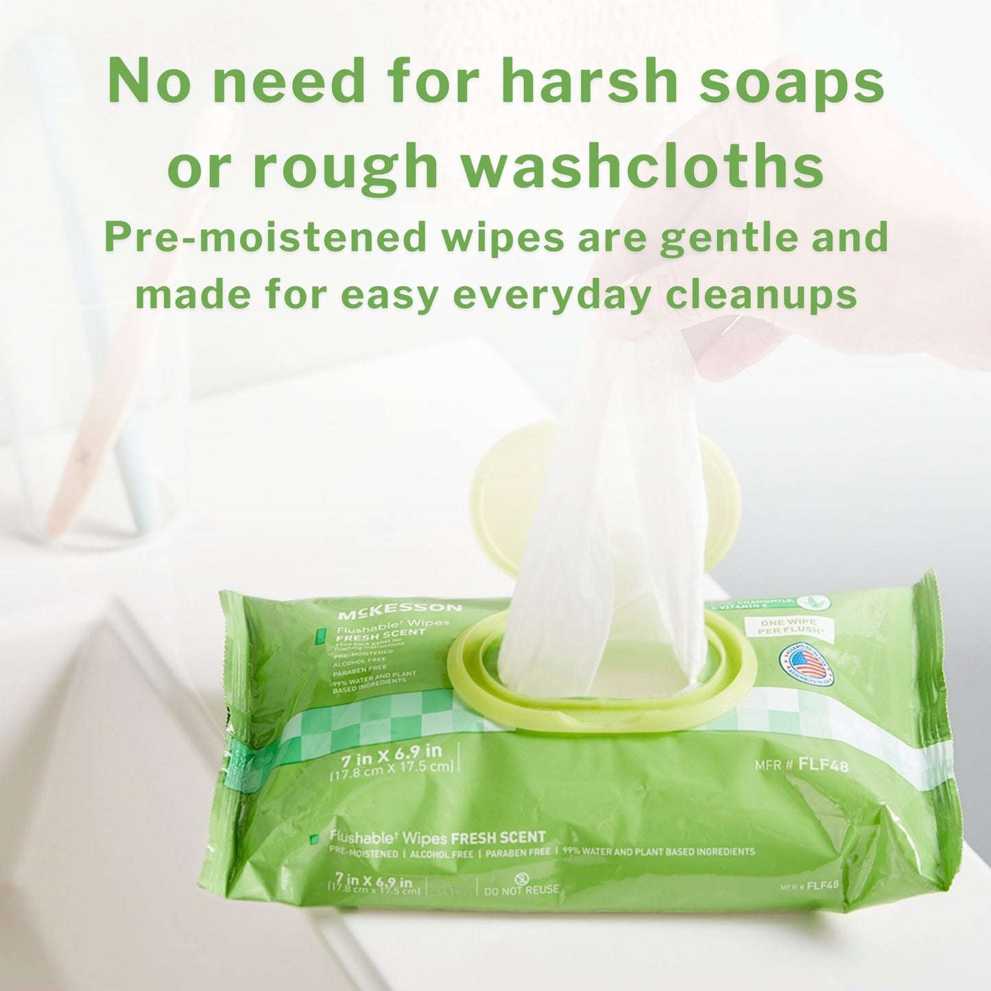McKesson Flushable Personal Wipe Soft Pack Unscented 96 Count (1241751_PK)