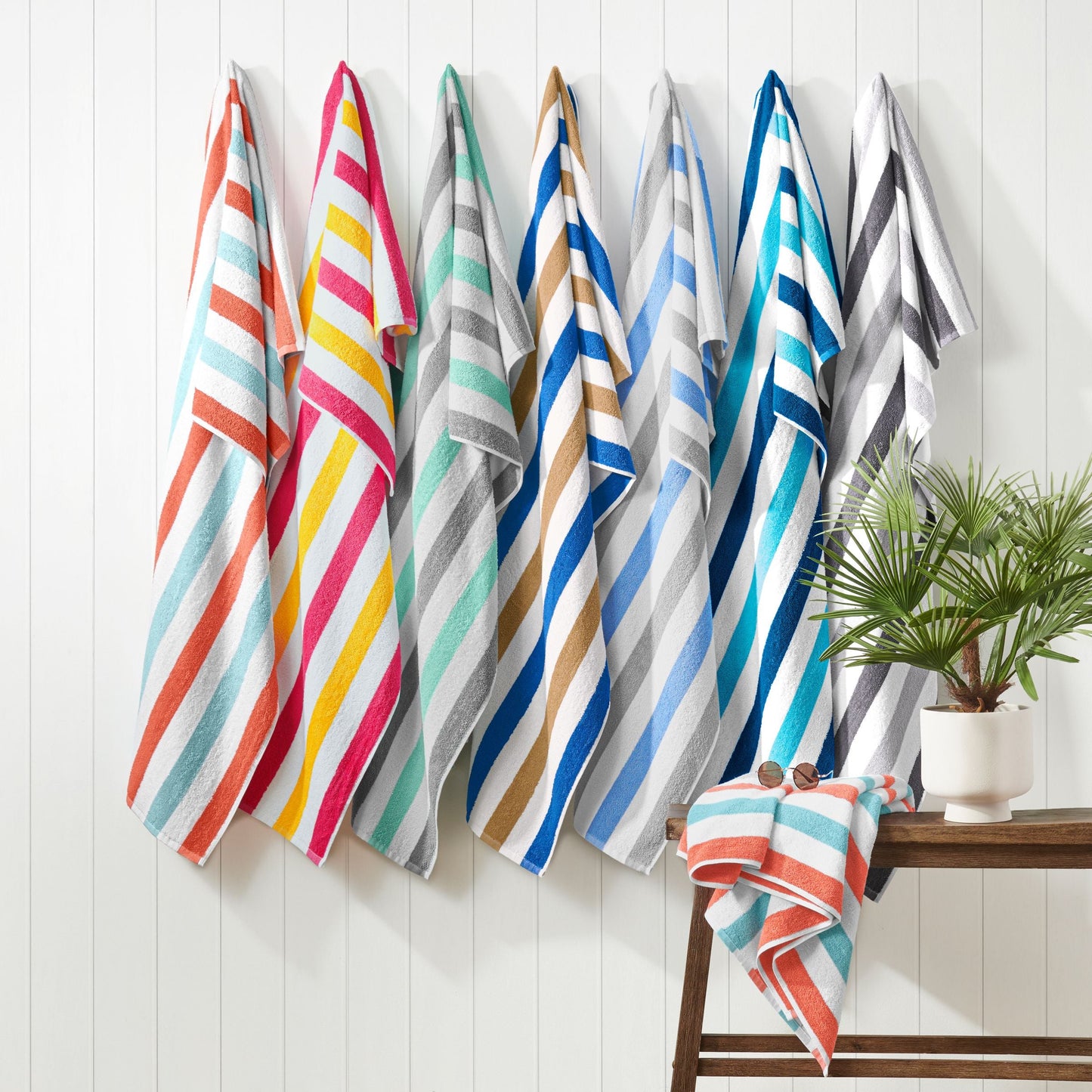 Hospeco® Cabo Cabana Beach Towel 30x70 Black/Grey, 4/Pack (CABOCABANA-BK/GY)