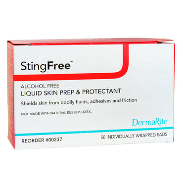 StingFree™ Alcohol-Free Liquid Skin Prep & Shield Skin Barrier Wipe Hexamethyldisiloxane / Decamethylcyclopentasiloxane Individual Packet NonSterile (711920_BX)