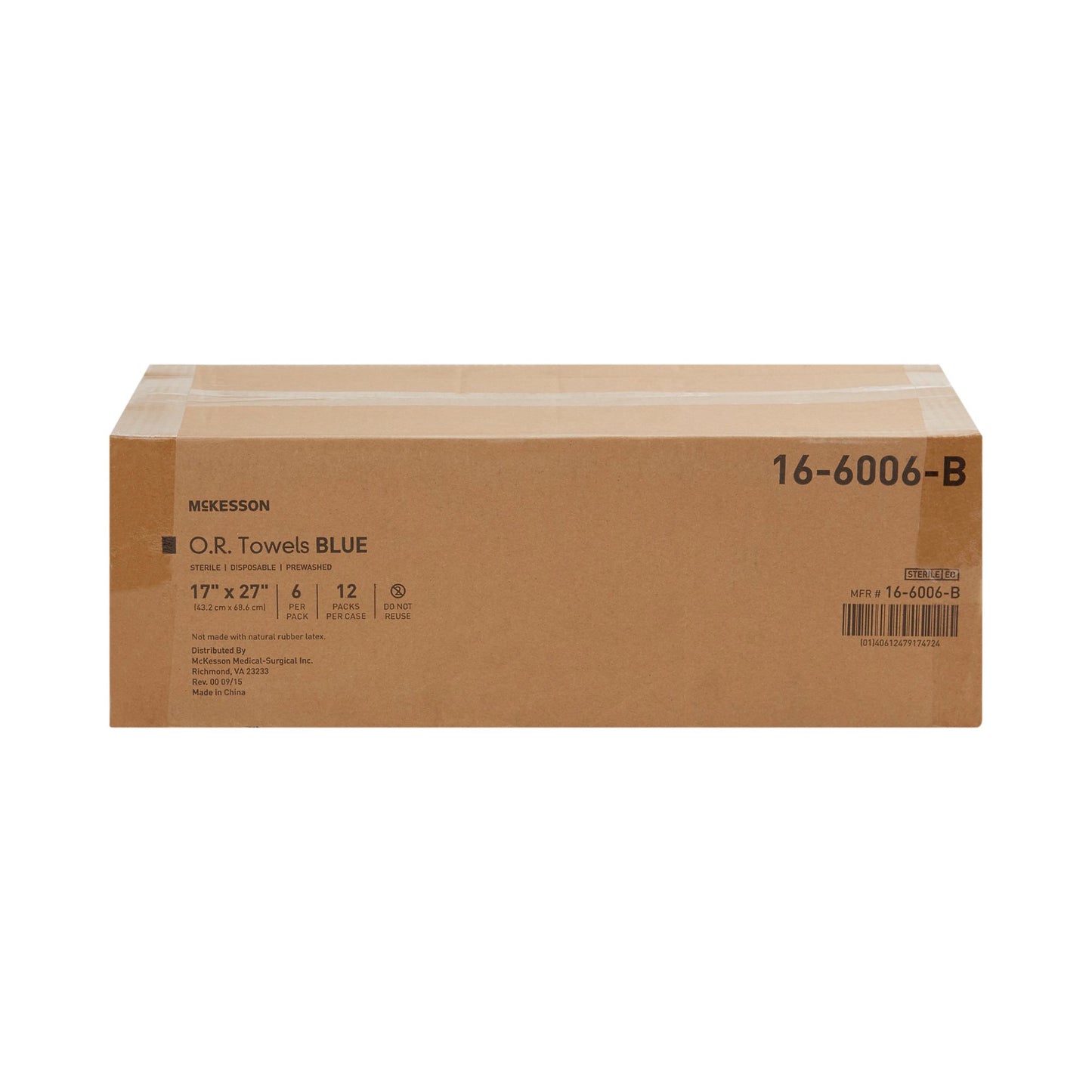 McKesson O.R. Towel 17 W X 27 L Inch Blue Sterile (277862_CS)
