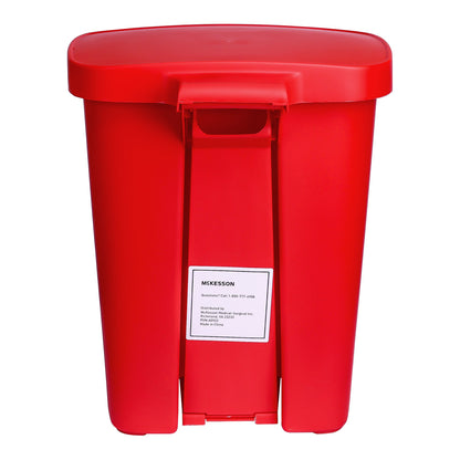 McKesson Trash Can 32 Quart / 8 gal. Red Plastic Rectangular (1223709_EA)