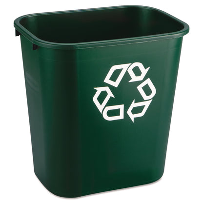 Rubbermaid® Commercial Deskside Plastic Container for Paper Recycling, 7 gal, Plastic, Green (RCP295606GREEA)