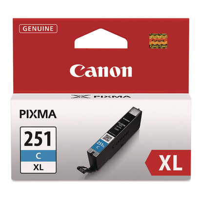 Canon® 6449B001 (CLI-251XL) ChromaLife100+ High-Yield Ink, 695 Page-Yield, Cyan (CNM6449B001)
