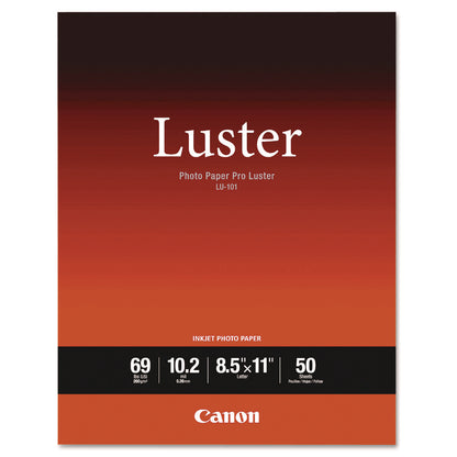 Canon® PRO Luster Inkjet Photo Paper, 10.2 mil, 8.5 x 11, Luster White, 50/Pack (CNM6211B004)