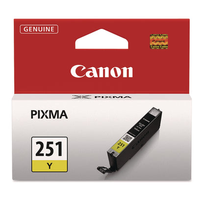 Canon® 6516B001 (CLI-251) ChromaLife100+ Ink, 330 Page-Yield, Yellow (CNM6516B001)