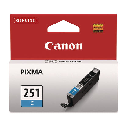 Canon® 6514B001 (CLI-251) ChromaLife100+ Ink, 304 Page-Yield, Cyan (CNM6514B001)