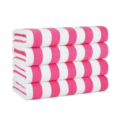 Arkwright Home California Cabana Beach Towel 30x70 Pink (4/Pack) (PNP-CABANA-PK)