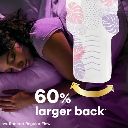 Always® Radiant with FlexFoam Feminine Pad Overnight / With Wings Heavy Absorbency (1231746_BX)