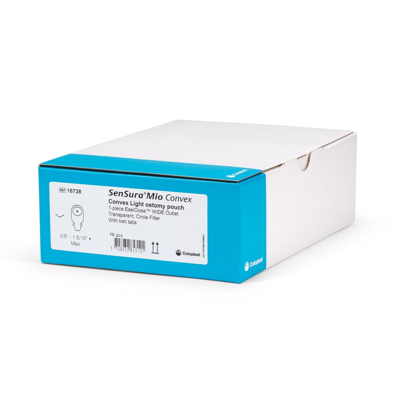 SenSura® Mio Convex Ostomy Pouch One-Piece System 11 Inch Length, Maxi Convex Light, Trim to Fit 5/8 to 1 Inch Stoma Drainable (1004612_BX)