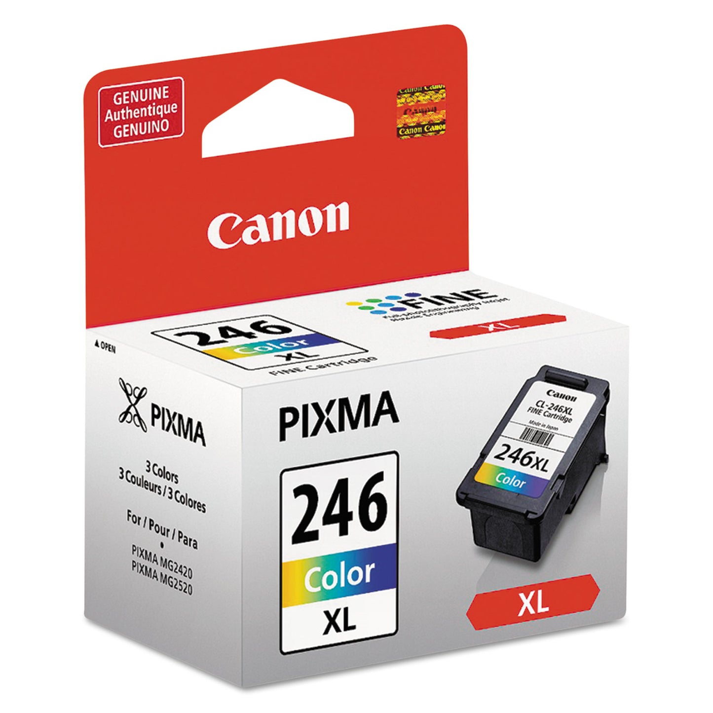 Canon® 8280B001 (CL-246XL) ChromaLife100+ High-Yield Ink, 300 Page-Yield, Tri-Color (CNM8280B001)