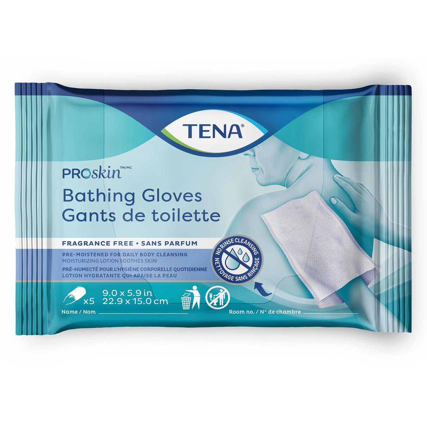 TENA® ProSkin™ Rinse-Free Bathing Glove Wipe Soft Pack Unscented 5 Count (1205117_CS)