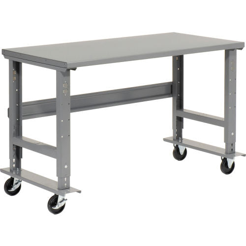 Global Industrial Mobile Workbench, 48 x 36", Adjustable Height, Steel Square Edge (WB183151A)