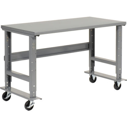 Global Industrial Mobile Workbench, 48 x 36", Adjustable Height, Steel Square Edge (WB183151A)