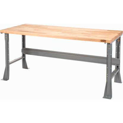 Global Industrial Workbench with Flared Leg, 72 x 36", Maple Butcher Block Square Edge (WB183434)