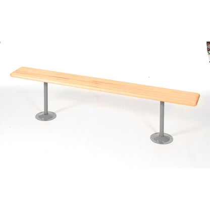 Global Industrial Locker Room Bench, Hardwood With Steel Tube Pedestal Legs, 72 x 9-1/2 x 17 (WB183670)