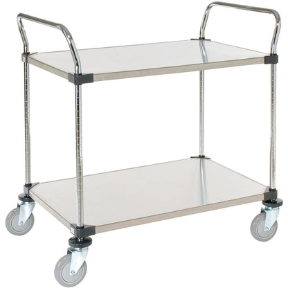 Nexel Stainless Steel Utility Cart w/2 Shelves, 800 lb. Capacity, 36"L x 24"W x 38"H (WB184286)
