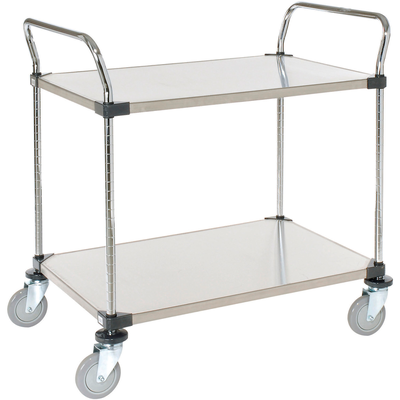 Nexel Stainless Steel Utility Cart w/2 Shelves, 800 lb. Capacity, 48"L x 24"W x 38"H (WB184287)