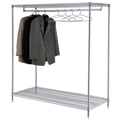 Nexel Free Standing Clothes Rack - 2 Shelf - 60"W x 24"D x 63"H - Chrome (WB184449)