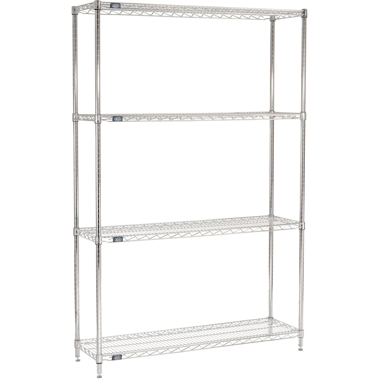 Nexel 4 Shelf, Chrome Wire Shelving Unit, Starter, 48"W x 14"D x 74"H (WB184738)