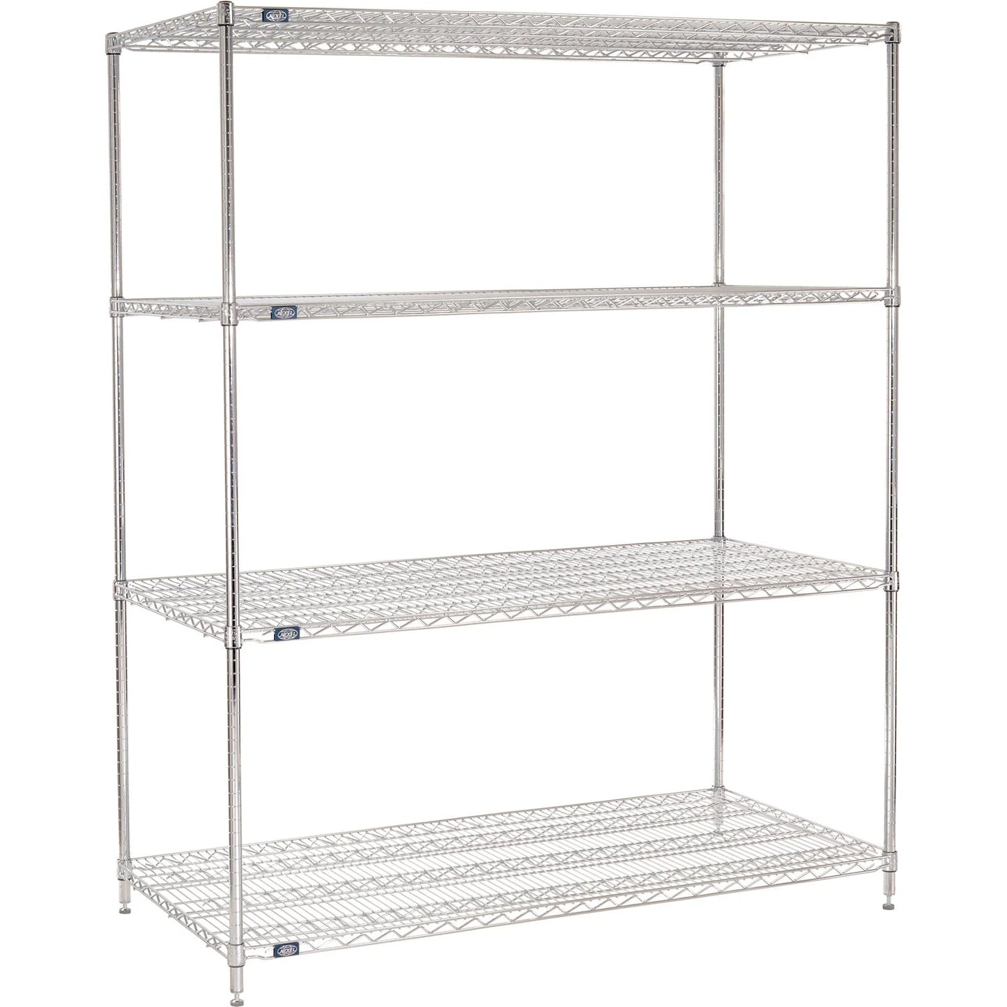 Nexel 4 Shelf, Chrome Wire Shelving Unit, Starter, 60"W x 30"D x 74"H (WB184743)
