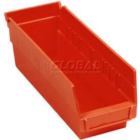 Global Industrial Plastic Nesting Storage Shelf Bin 4-1/8"W x 11-5/8"L x 4"H Red (WB184837RD)