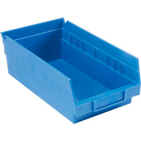 Global Industrial Plastic Nesting Storage Shelf Bin 6-5/8"W x 11-5/8"L x 4"H Blue (WB184838BL)