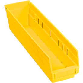 Global Industrial Plastic Nesting Storage Shelf Bin 4-1/8"W x 17-7/8"L x 4"H Yellow (WB184839YL)