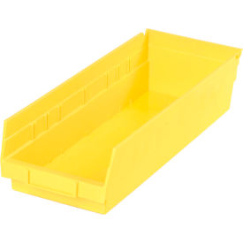 Global Industrial Plastic Nesting Storage Shelf Bin 6-5/8"W x 17-7/8"L x 4"H Yellow (WB184840YL)