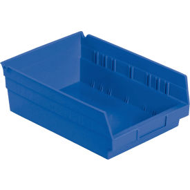 Global Industrial Plastic Nesting Storage Shelf Bin 8-3/8"W x 11-5/8"L x 4"H Blue (WB184843BL)