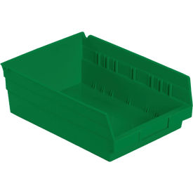 Global Industrial Plastic Nesting Storage Shelf Bin 8-3/8"W x 11-5/8"L x 4"H Green (WB184843GN)