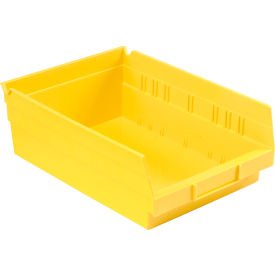 Global Industrial Plastic Nesting Storage Shelf Bin 8-3/8"W x 11-5/8"L x 4"H Yellow (WB184843YL)