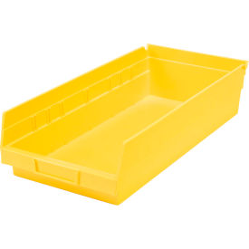 Global Industrial Plastic Nesting Storage Shelf Bin 8-3/8"W x 17-7/8"L x 4"H Yellow (WB184844YL)
