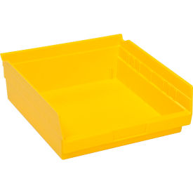 Global Industrial Plastic Nesting Storage Shelf Bin 11-1/8"W x 11-5/8"L x 4"H Yellow (WB184845YL)