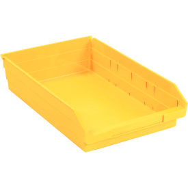 Global Industrial Plastic Nesting Storage Shelf Bin 11-1/8"W x 17-7/8"L x 4"H Yellow (WB184846YL)