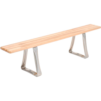 Global Industrial Locker Room Bench, Hardwood With Trapezoid Legs, 72 x 9-1/2 x 17 (WB184992)