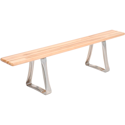 Global Industrial Locker Room Bench, Hardwood With Trapezoid Legs, 48 x 9-1/2 x 17 (WB493704)