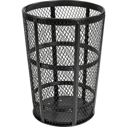 Global Industrial Outdoor Steel Mesh Corrosion Resistant Trash Can, 48 Gallon, Black (WB237634BK)