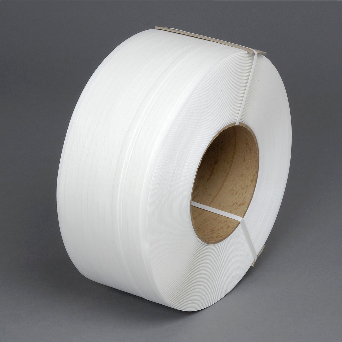 Global Industrial Machine Grade Strapping, 1/2"W x 9900'L x 0.024" Thick, 8" x 8" Core, White (WB185620WH)