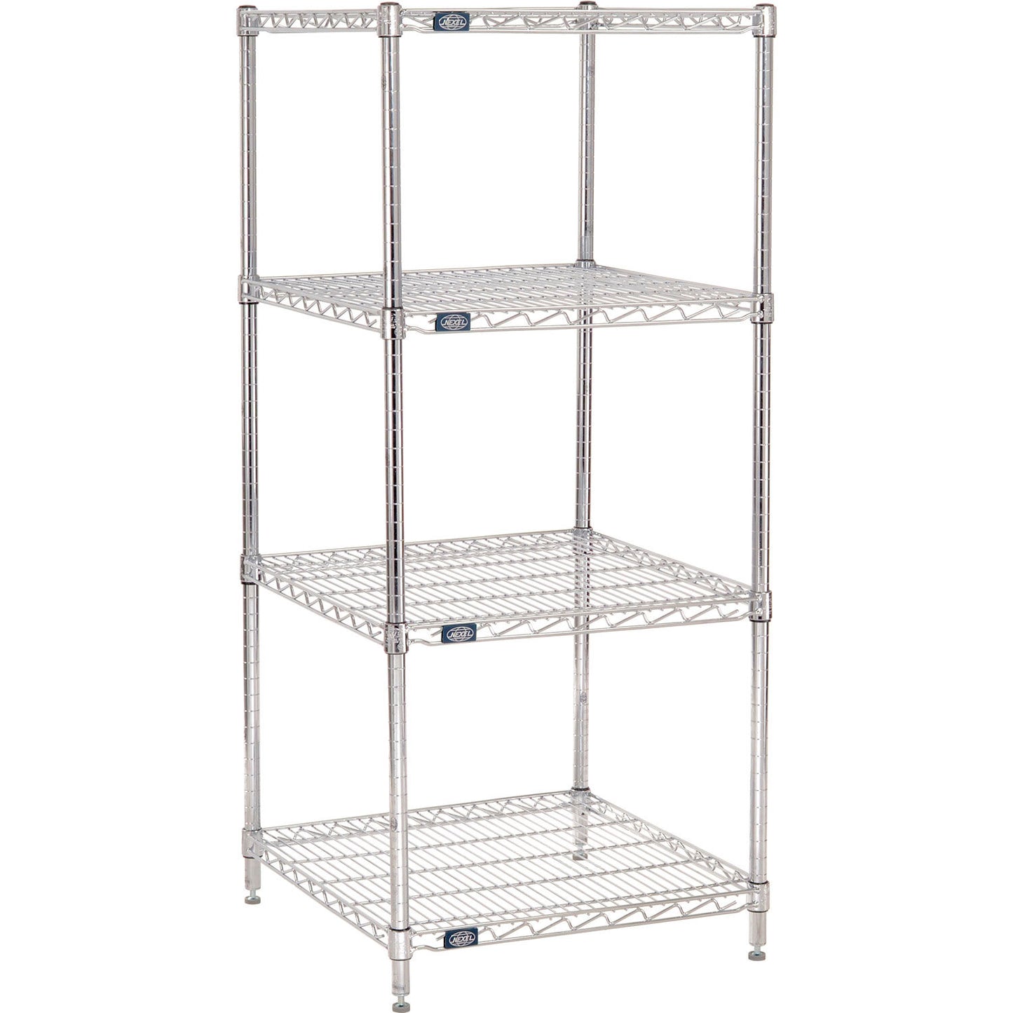 Nexel 4 Shelf, Chrome Wire Shelving Unit, Starter, 24"W x 24"D x 63"H (WB188280)