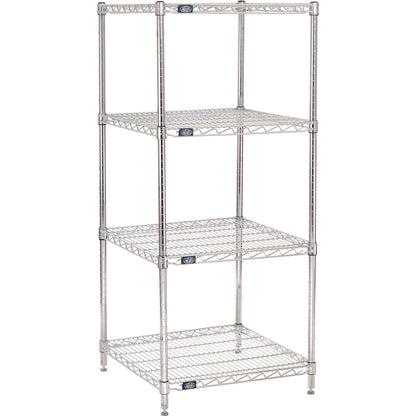 Nexel 4 Shelf, Chrome Wire Shelving Unit, Starter, 24"W x 24"D x 63"H (WB188280)