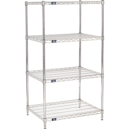 Nexel 4 Shelf, Chrome Wire Shelving Unit, Starter, 30"W x 24"D x 63"H (WB188282)