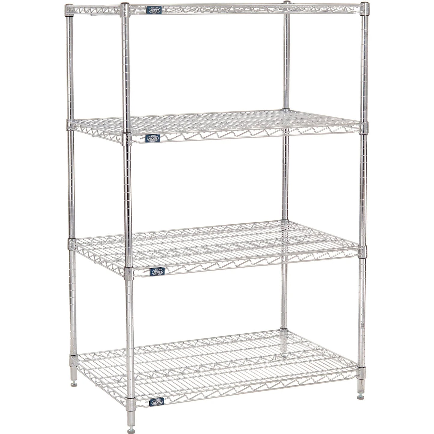 Nexel 4 Shelf, Chrome Wire Shelving Unit, Starter, 36"W x 24"D x 54"H (WB188236)