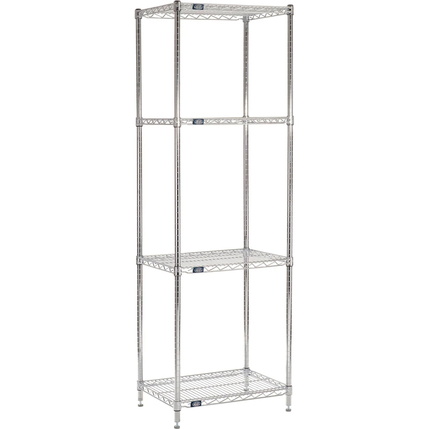 Nexel 4 Shelf, Chrome Wire Shelving Unit, Starter, 30"W x 18"D x 74"H (WB188298)